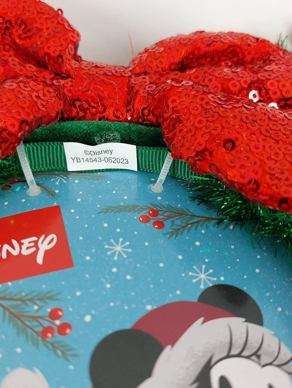 Disney Minnie Mouse Christmas Holiday Ears Headband Kid's Jingle Bells NEW